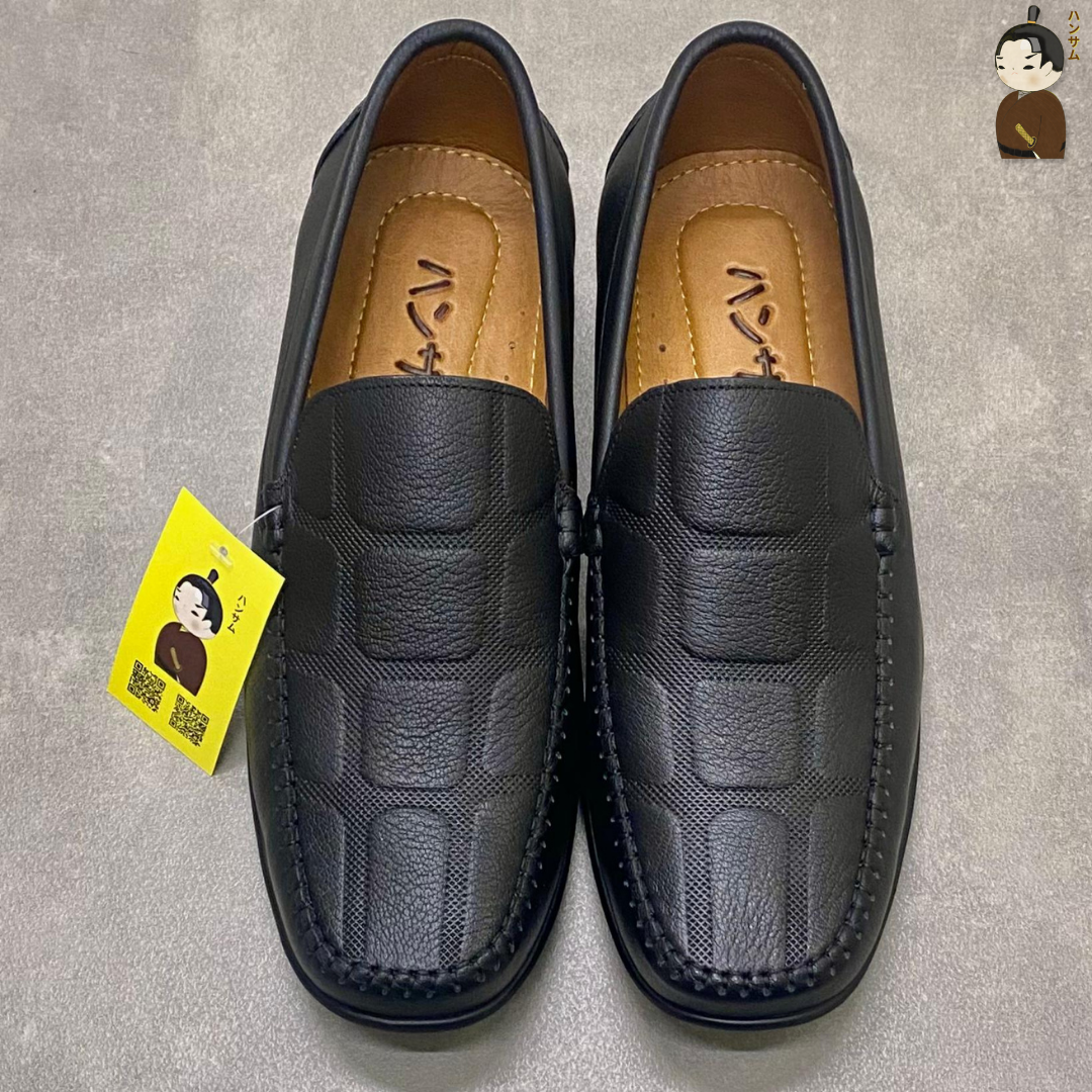  Giày lười Nam Hansamu Kai DGD09 màu Đen - Moccasin da bò siêu bền 
