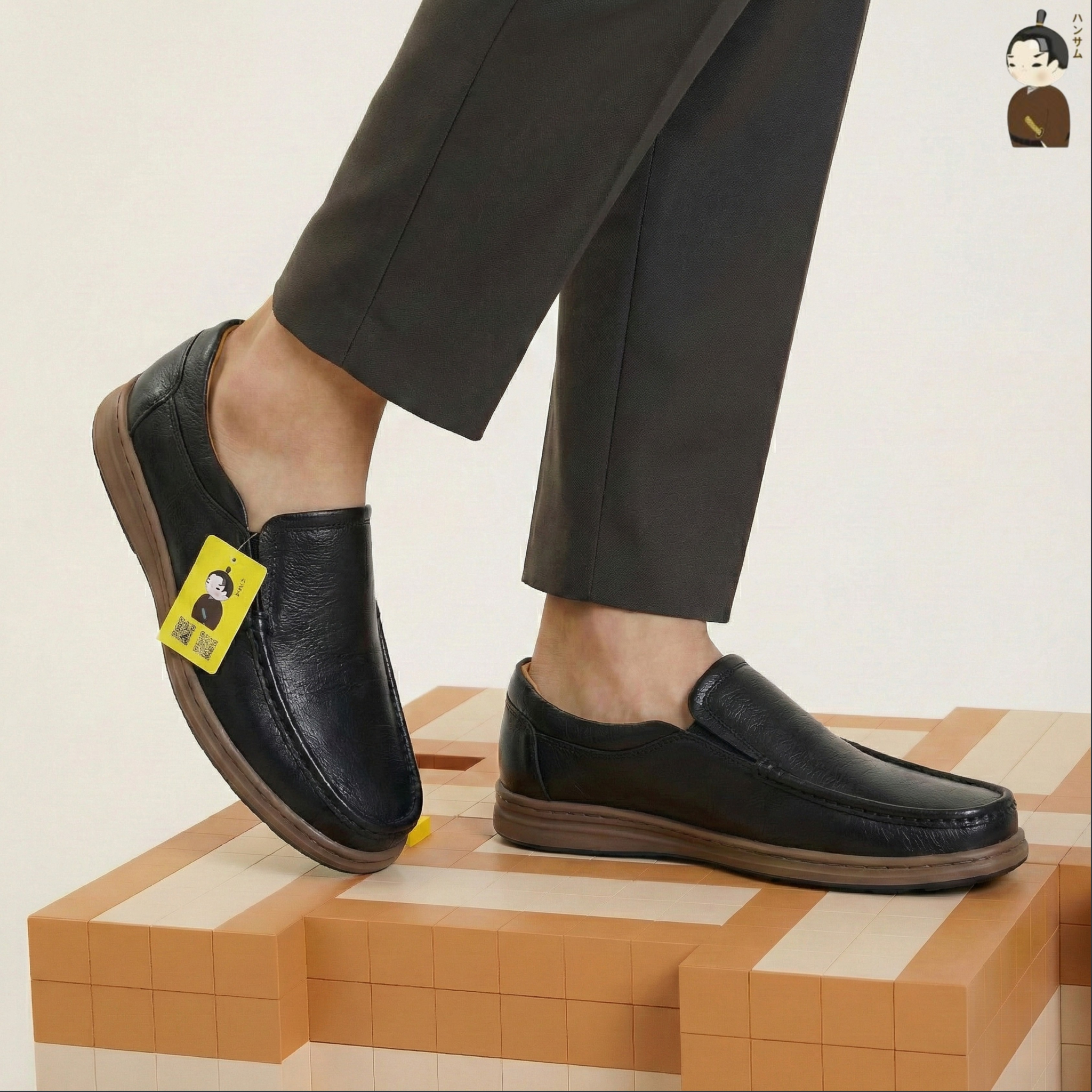  Giày Loafer Nam Công Sở Hansamu Zen DGD03 Đen - Da Bò, Đế Phylon Siêu Nhẹ 