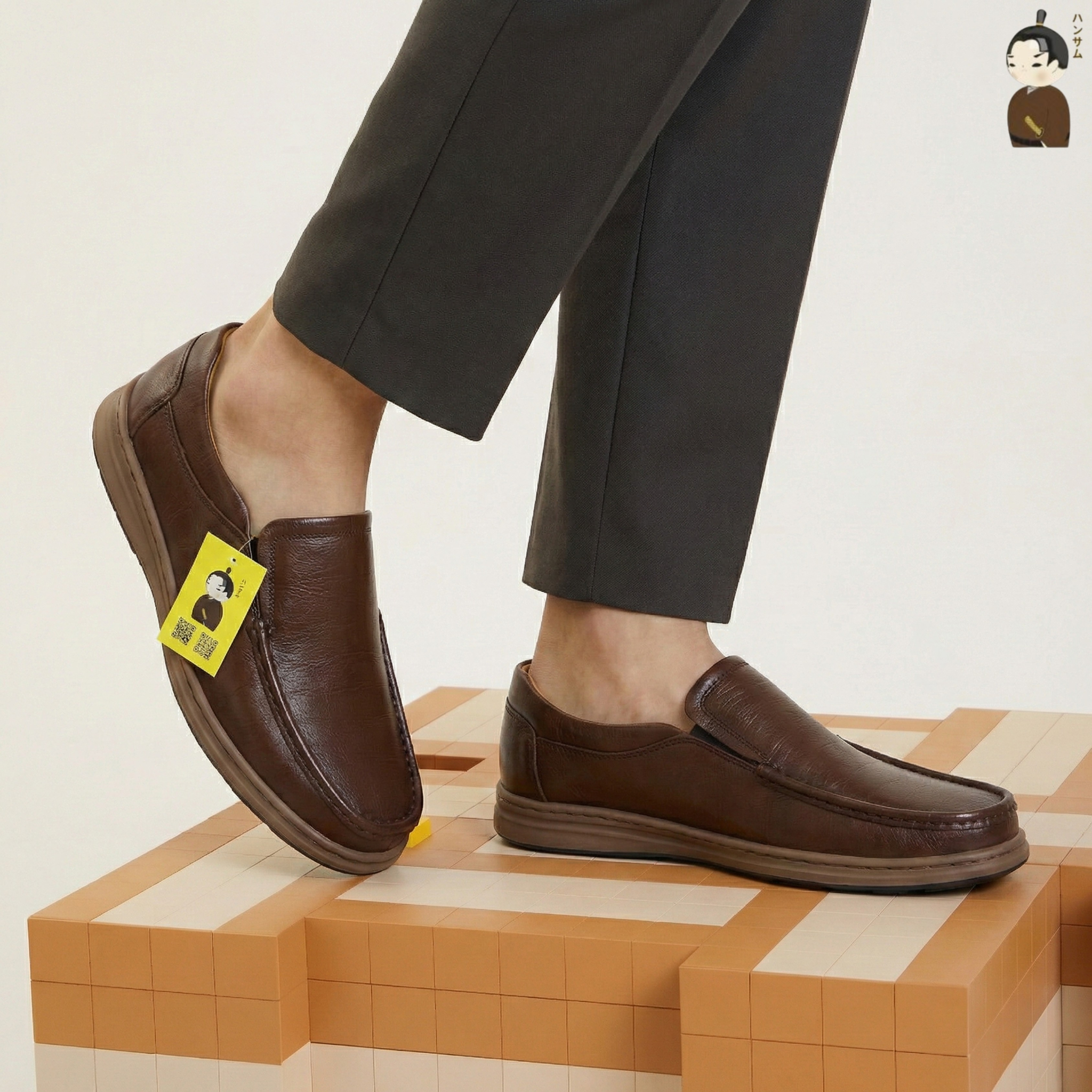  Giày Loafer Nam Công Sở Hansamu Zen DGD03 Nâu - Da Bò, Đế Phylon Siêu Nhẹ 
