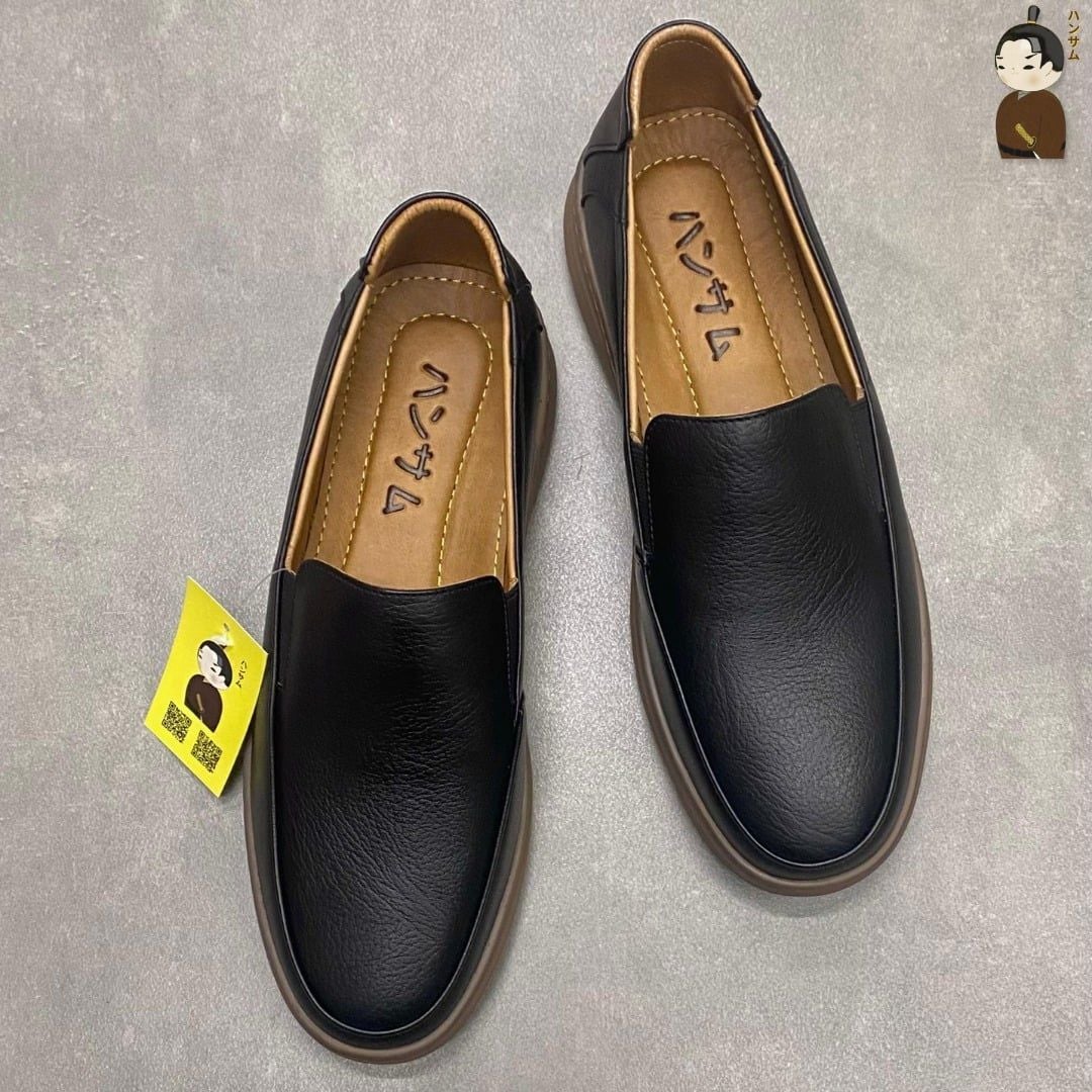  Giày lười Nam Hansamu Zen DGD04 màu Đen - Loafer công sở 