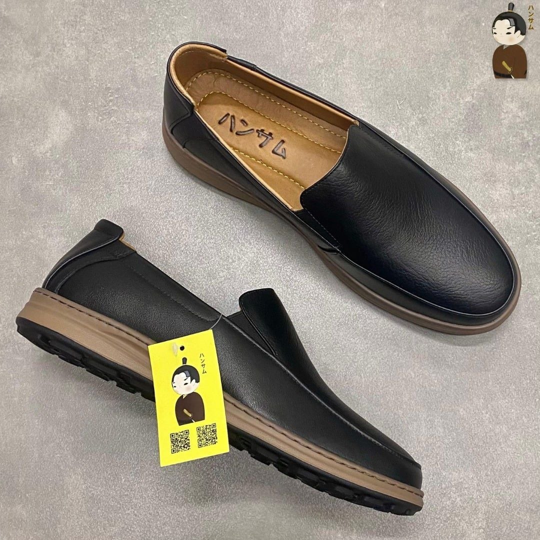  Giày lười Nam Hansamu Zen DGD04 màu Đen - Loafer công sở 
