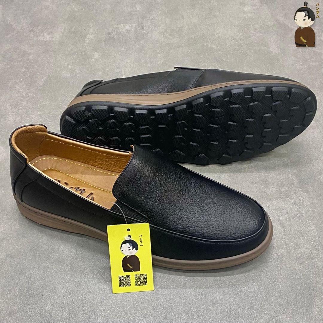  Giày lười Nam Hansamu Zen DGD04 màu Đen - Loafer công sở 