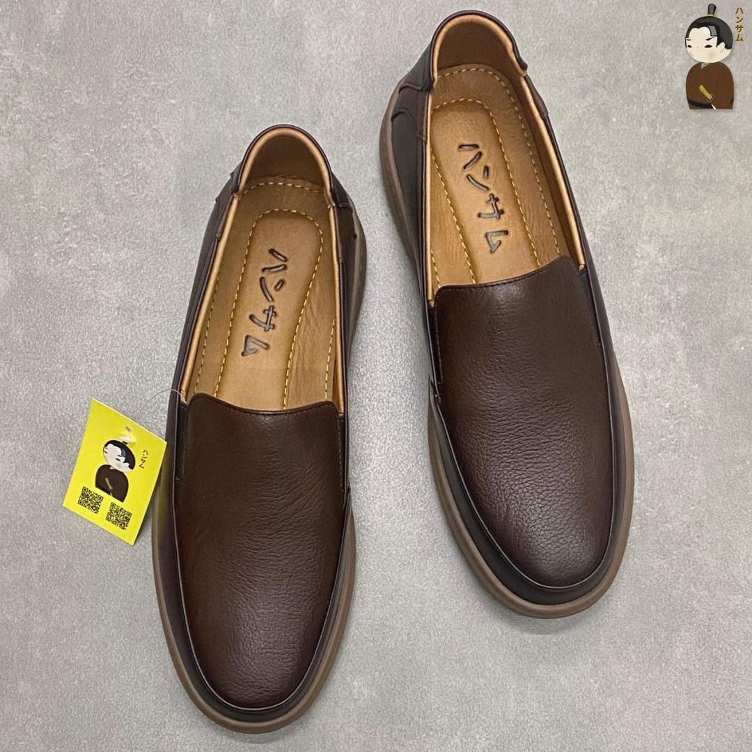  Giày lười Nam Hansamu Zen DGD04 màu Nâu - Loafer công sở 