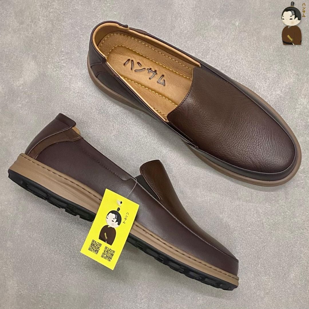  Giày lười Nam Hansamu Zen DGD04 màu Nâu - Loafer công sở 