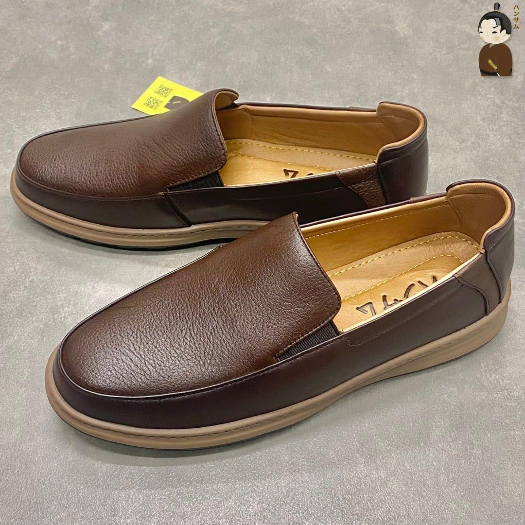 Giày lười Nam Hansamu Zen DGD04 màu Nâu - Loafer công sở 
