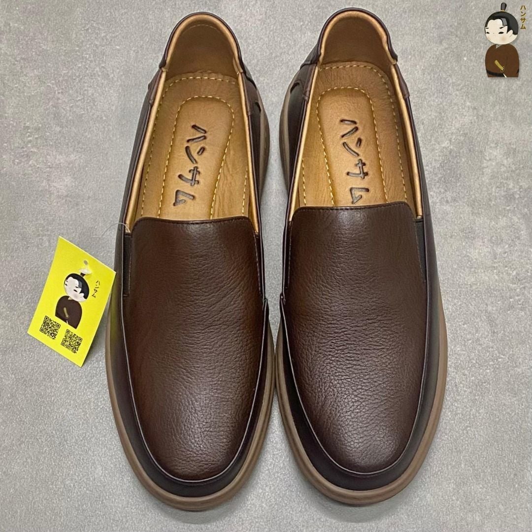  Giày lười Nam Hansamu Zen DGD04 màu Nâu - Loafer công sở 
