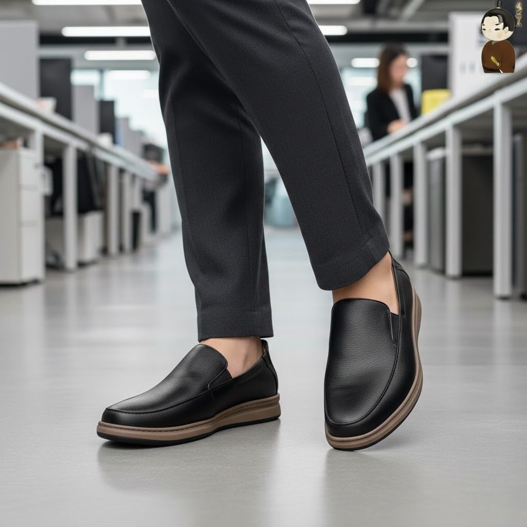  Giày lười Nam Hansamu Zen DGD04 màu Đen - Loafer công sở 