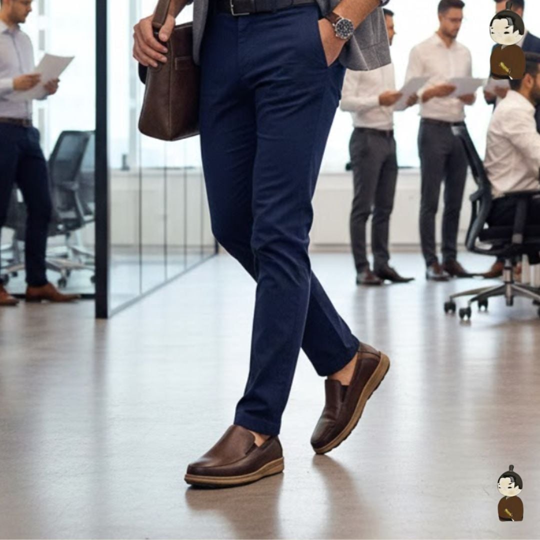  Giày lười Nam Hansamu Zen DGD04 màu Nâu - Loafer công sở 
