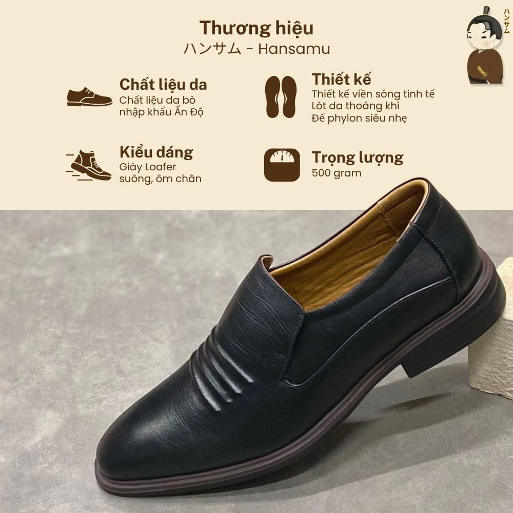  Hansamu Zen - Office Loafers DGD07 Black 