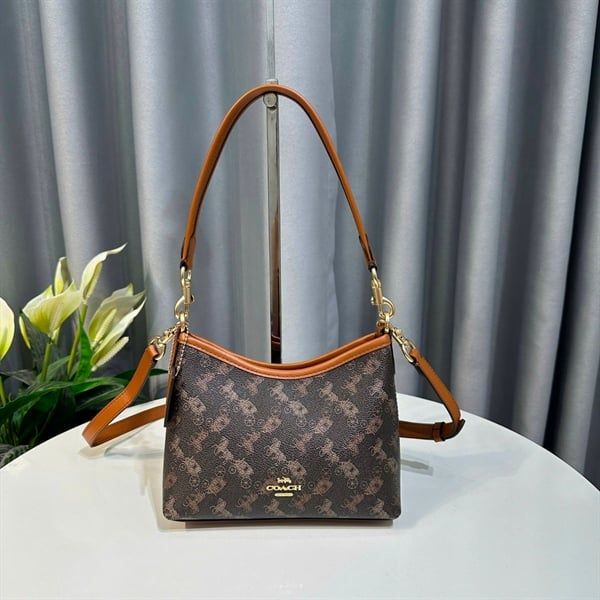  Túi Coach Laurel Small Horse and Carriage Print Shoulder Bag DS Brown 