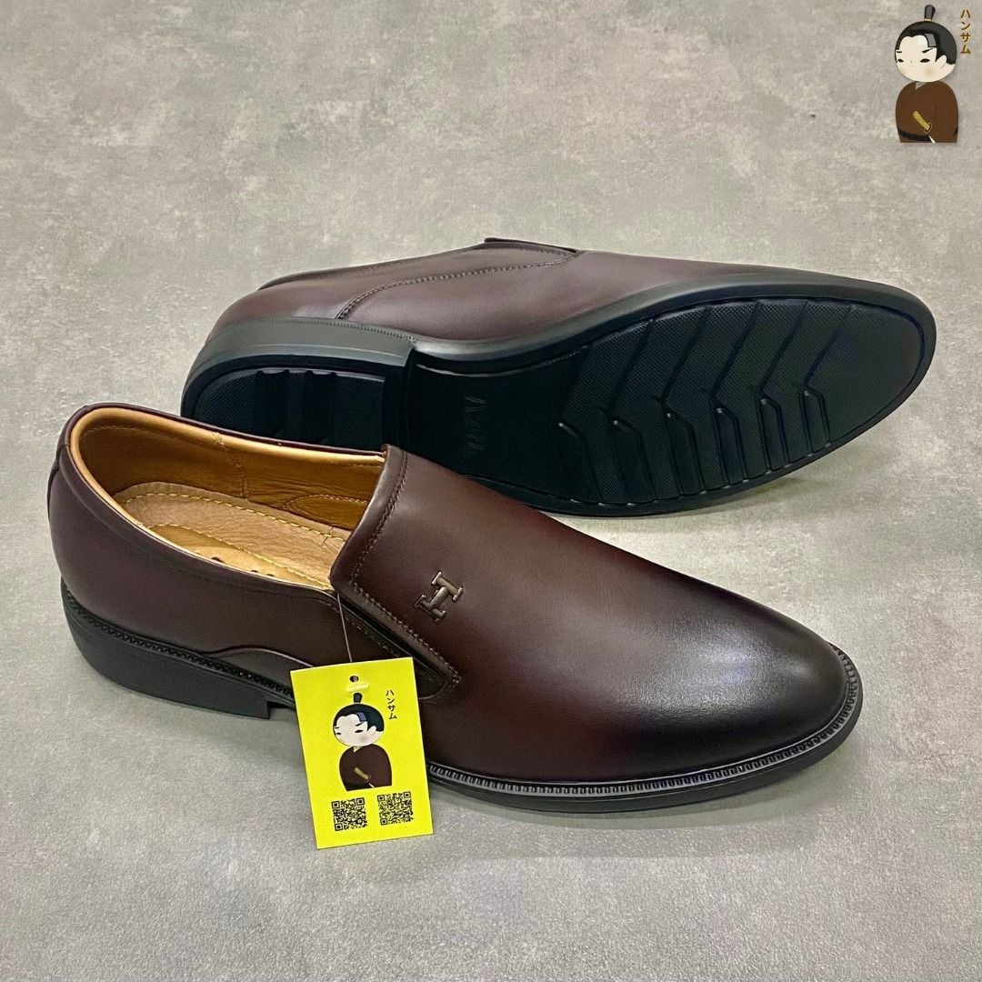  Giày lười Nam Hansamu Zen DGD10 màu Nâu - Loafer công sở 