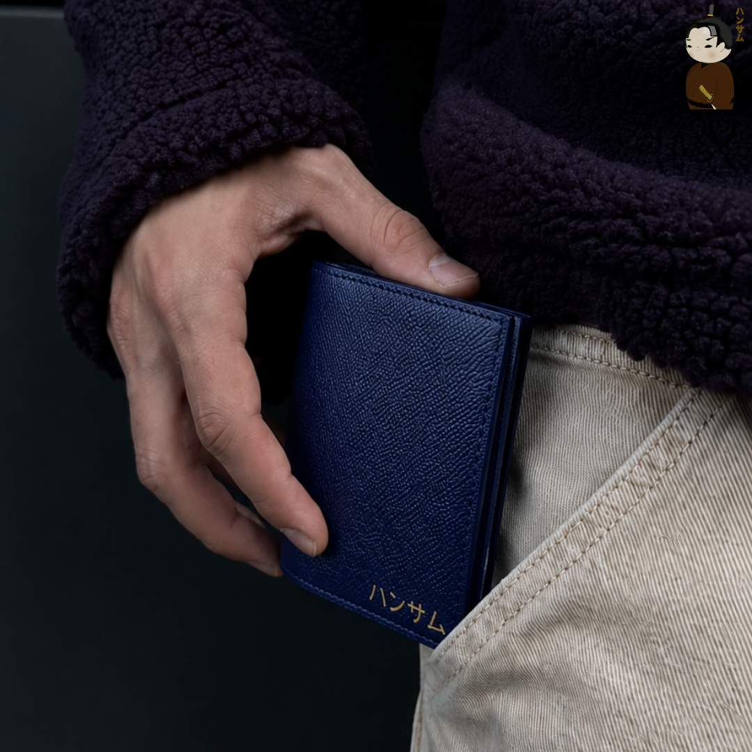  Hansamu En - Billfold Wallet DIA01 Navy 