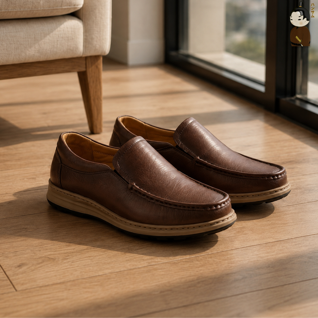  Giày Loafer Nam Công Sở Hansamu Zen DGD03 Nâu - Da Bò, Đế Phylon Siêu Nhẹ 