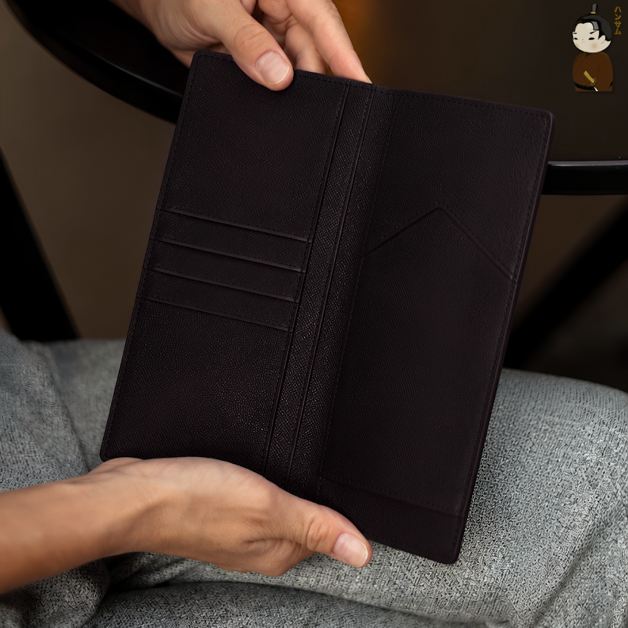  Hansamu En - Long Billfold Wallet DIA03 Black 