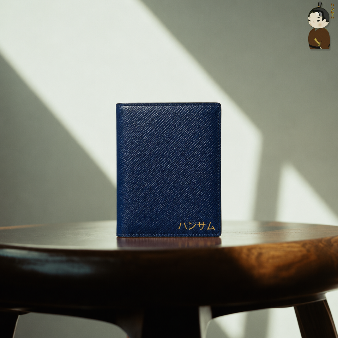  Hansamu En - Billfold Wallet DIA01 Navy 