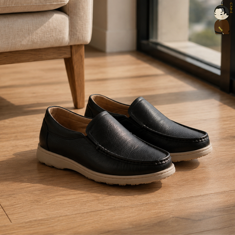 Giày Loafer Nam Công Sở Hansamu Zen DGD03 Đen - Da Bò, Đế Phylon Siêu Nhẹ