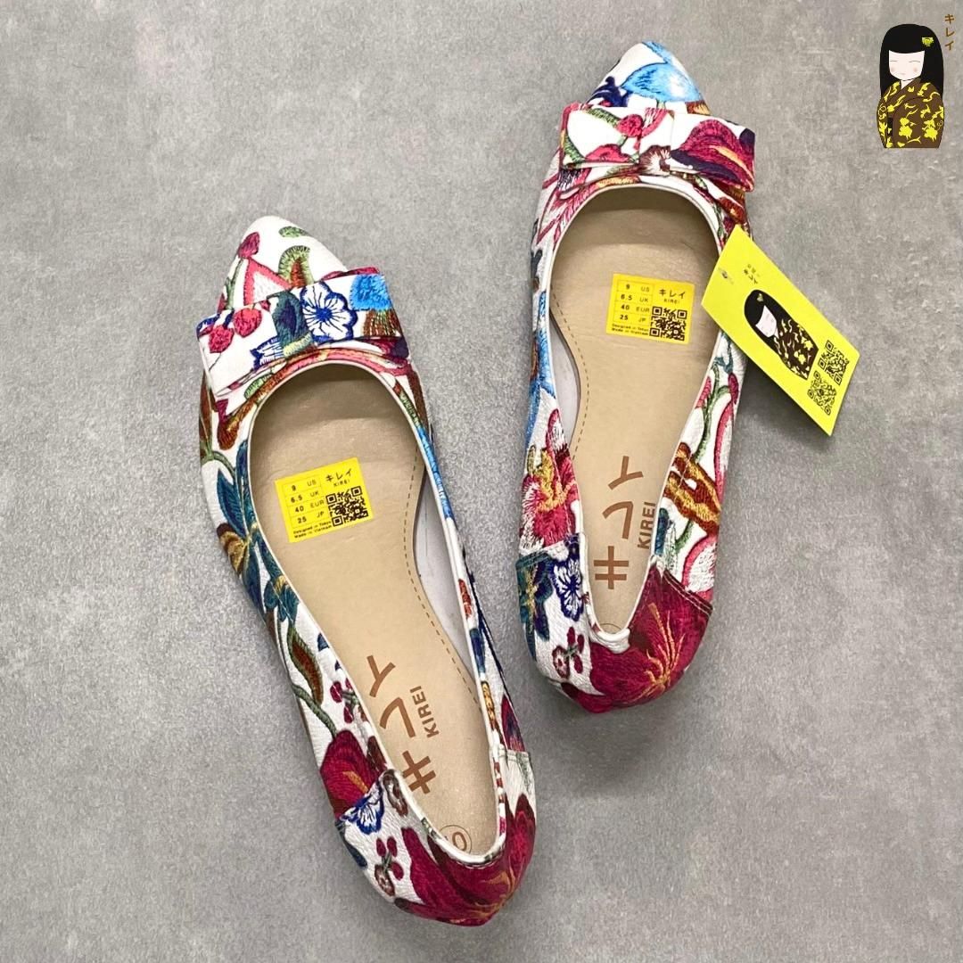  Kirei Office HI Giày Đế Xuồng 3D FEP 5P Hồng trắng 