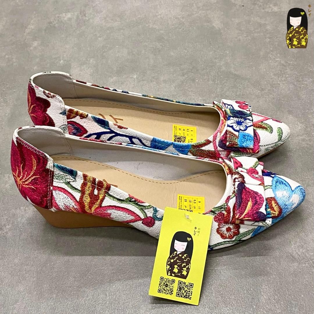  Kirei Office HI Giày Đế Xuồng 3D FEP 5P Hồng trắng 