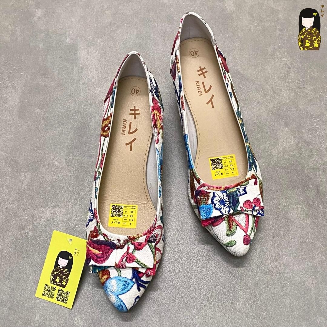  Kirei Office HI Giày Đế Xuồng 3D FEP 5P Hồng trắng 