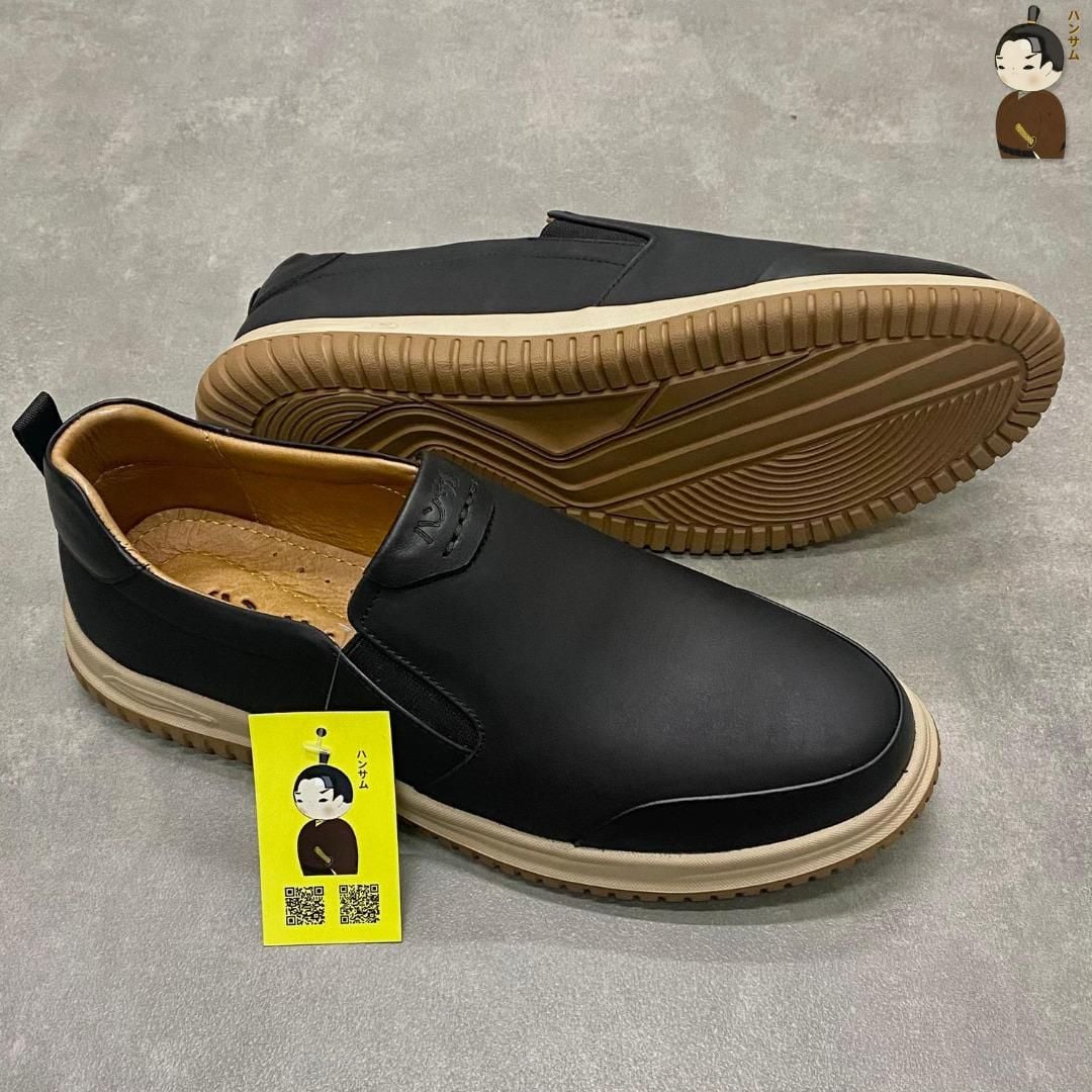  Giày lười Nam Hansamu Zen DGD08 màu Đen - Loafer công sở 