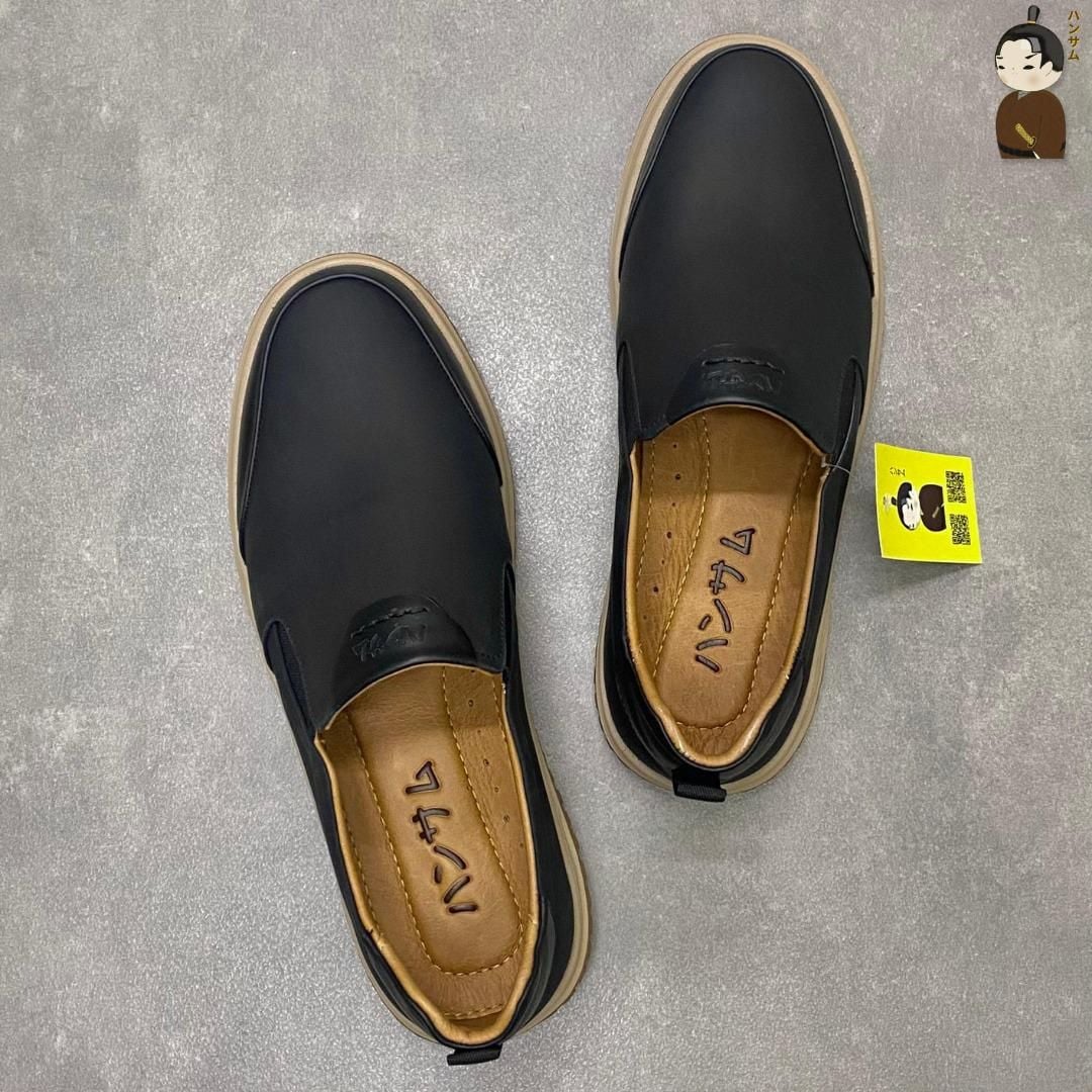  Giày lười Nam Hansamu Zen DGD08 màu Đen - Loafer công sở 