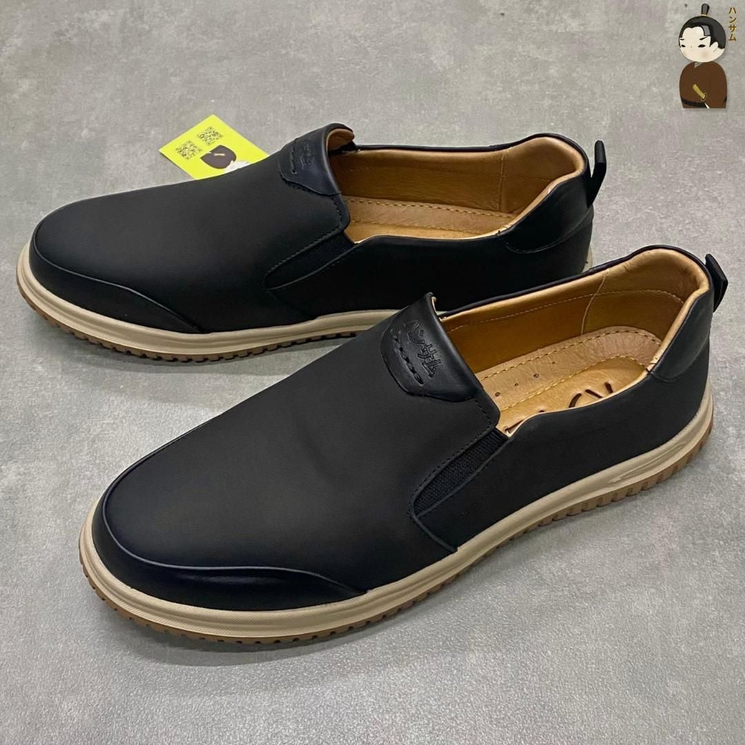  Giày lười Nam Hansamu Zen DGD08 màu Đen - Loafer công sở 