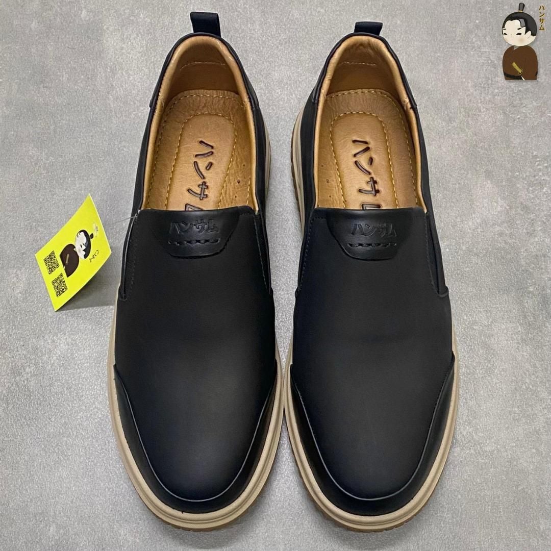  Giày lười Nam Hansamu Zen DGD08 màu Đen - Loafer công sở 