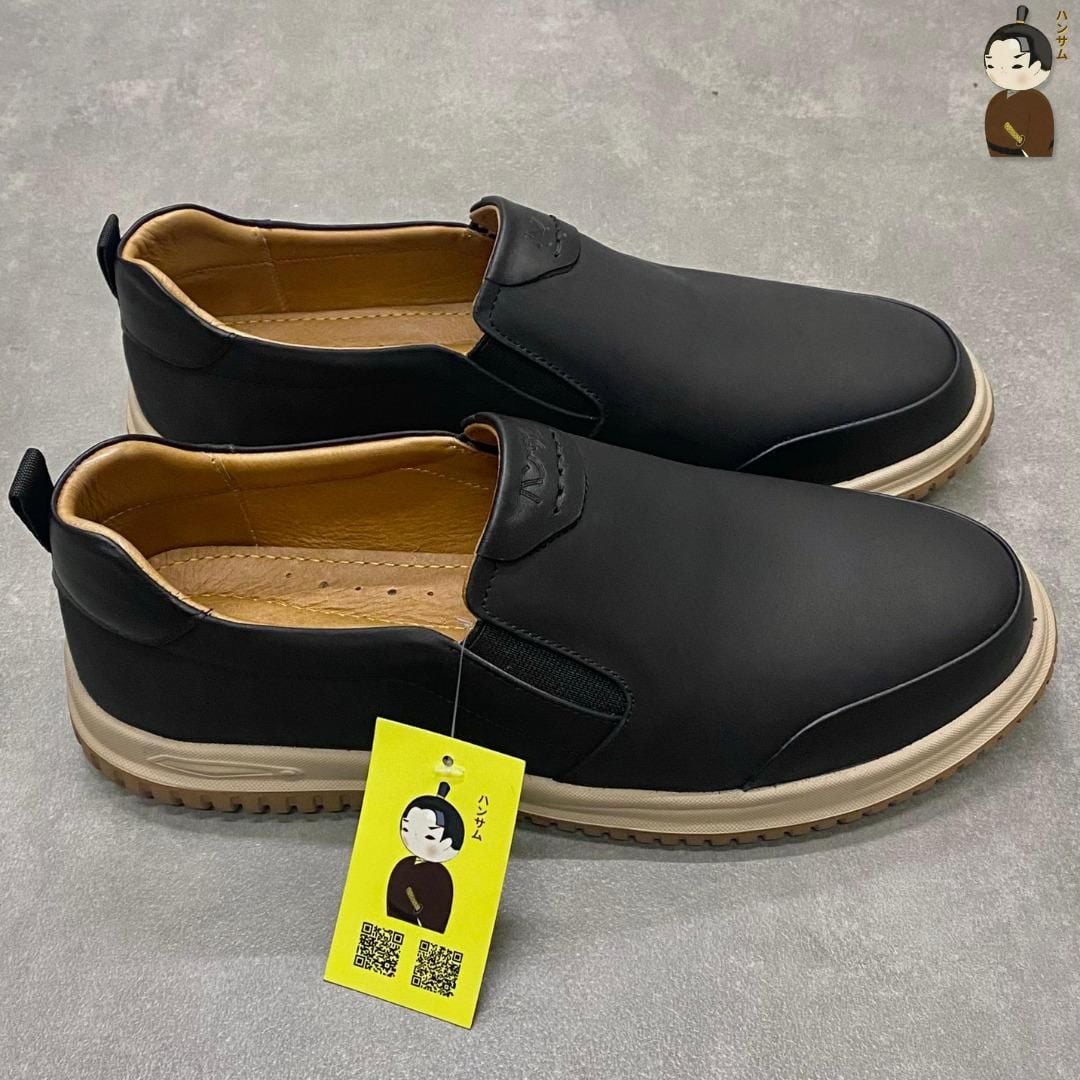  Giày lười Nam Hansamu Zen DGD08 màu Đen - Loafer công sở 