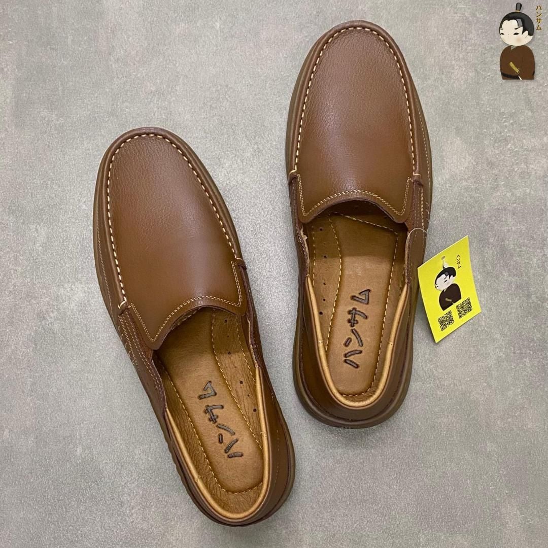  Giày lười Nam Hansamu Zen DGD05 màu Nâu - Loafer công sở 