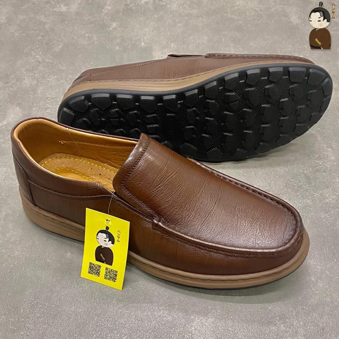  Giày Loafer Nam Công Sở Hansamu Zen DGD03 Nâu - Da Bò, Đế Phylon Siêu Nhẹ 