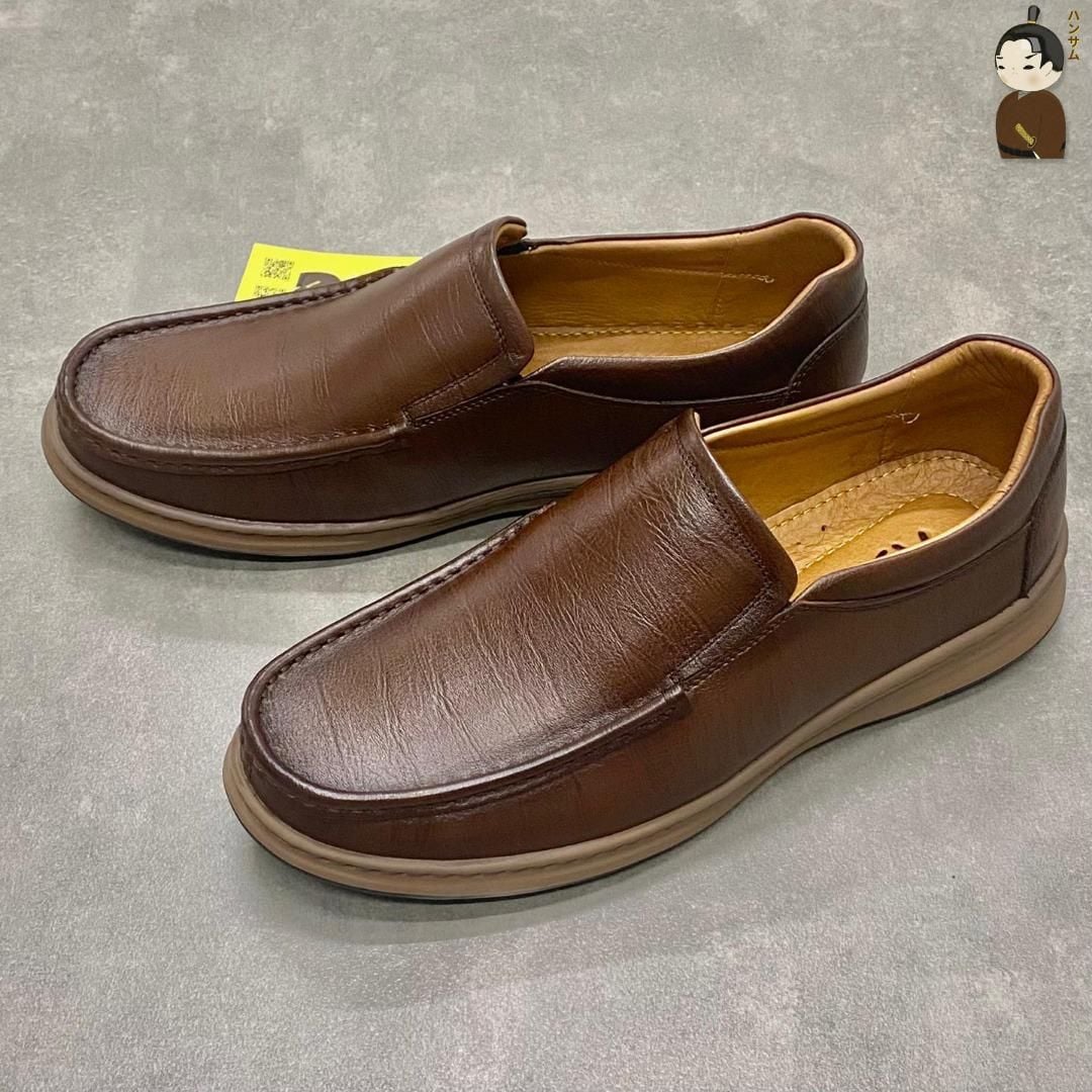  Giày Loafer Nam Công Sở Hansamu Zen DGD03 Nâu - Da Bò, Đế Phylon Siêu Nhẹ 