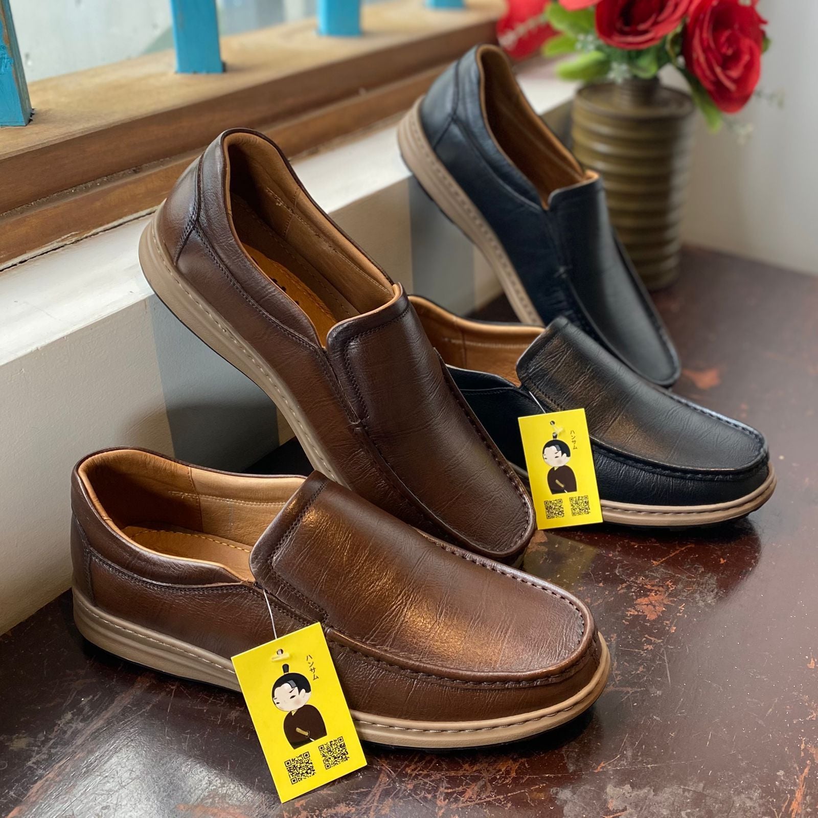  Giày Loafer Nam Công Sở Hansamu Zen DGD03 Đen - Da Bò, Đế Phylon Siêu Nhẹ 