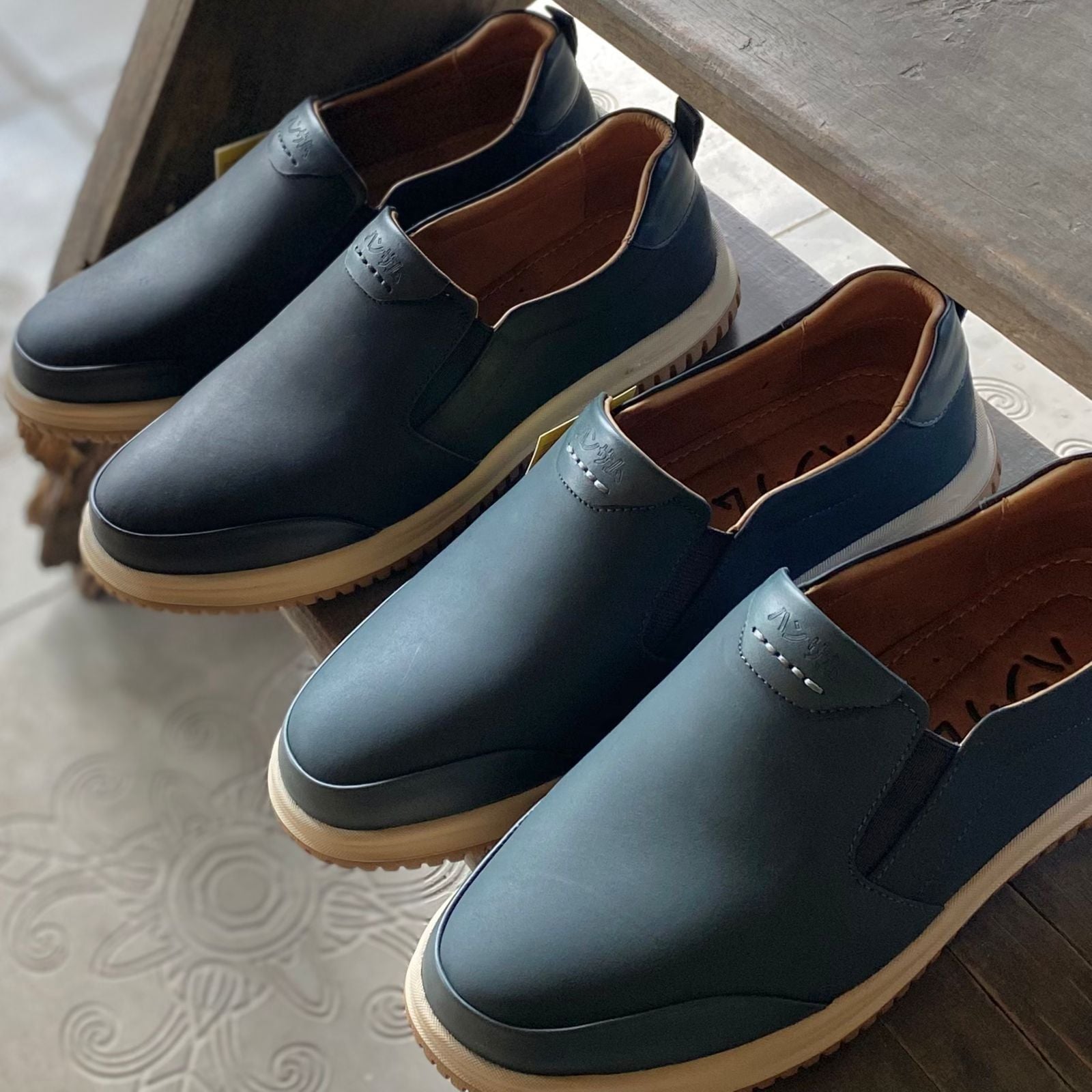 Giày lười Nam Hansamu Zen DGD08 màu Xanh đậm - Loafer công sở 