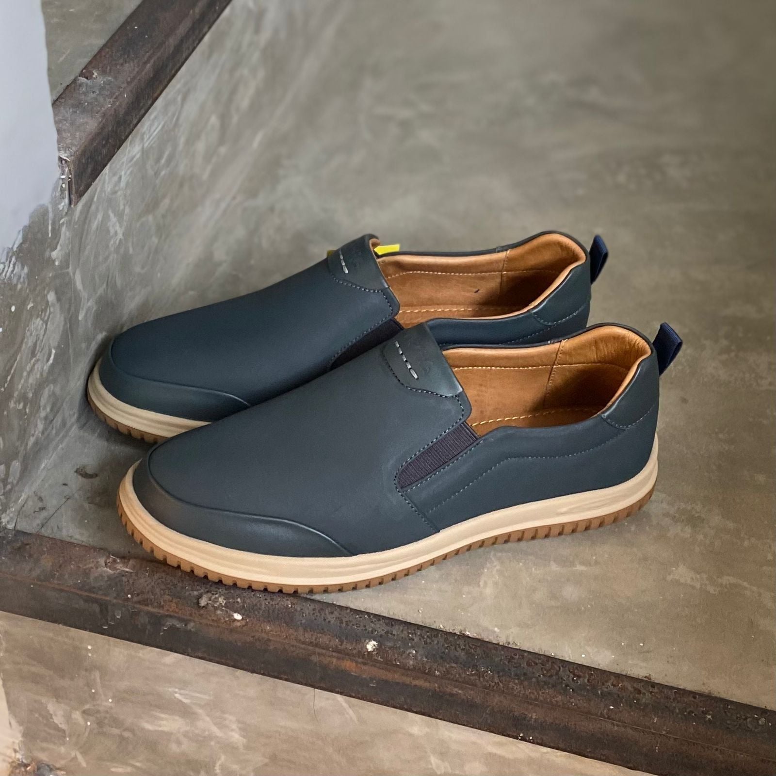  Giày lười Nam Hansamu Zen DGD08 màu Xanh đậm - Loafer công sở 