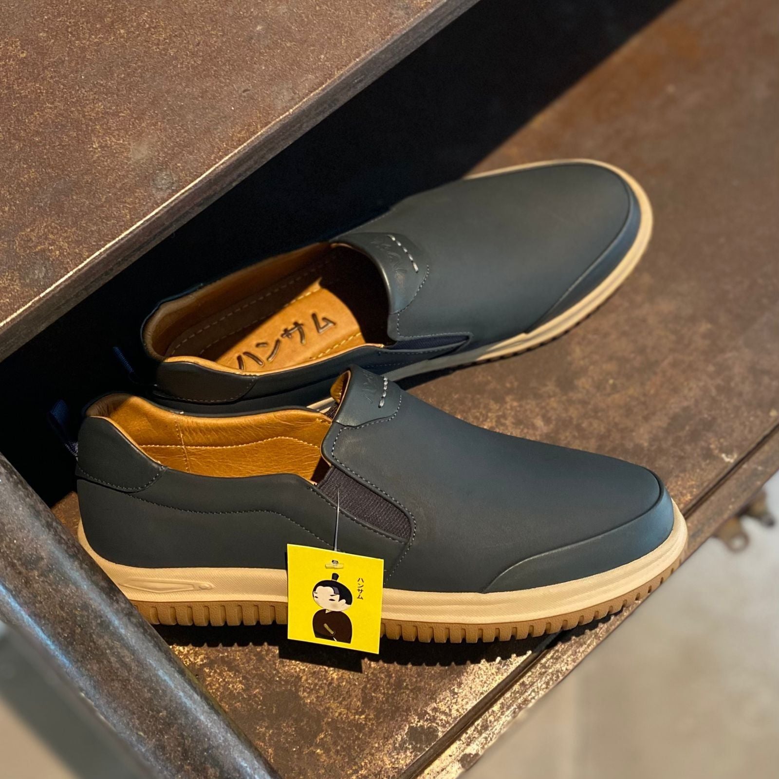  Giày lười Nam Hansamu Zen DGD08 màu Xanh đậm - Loafer công sở 