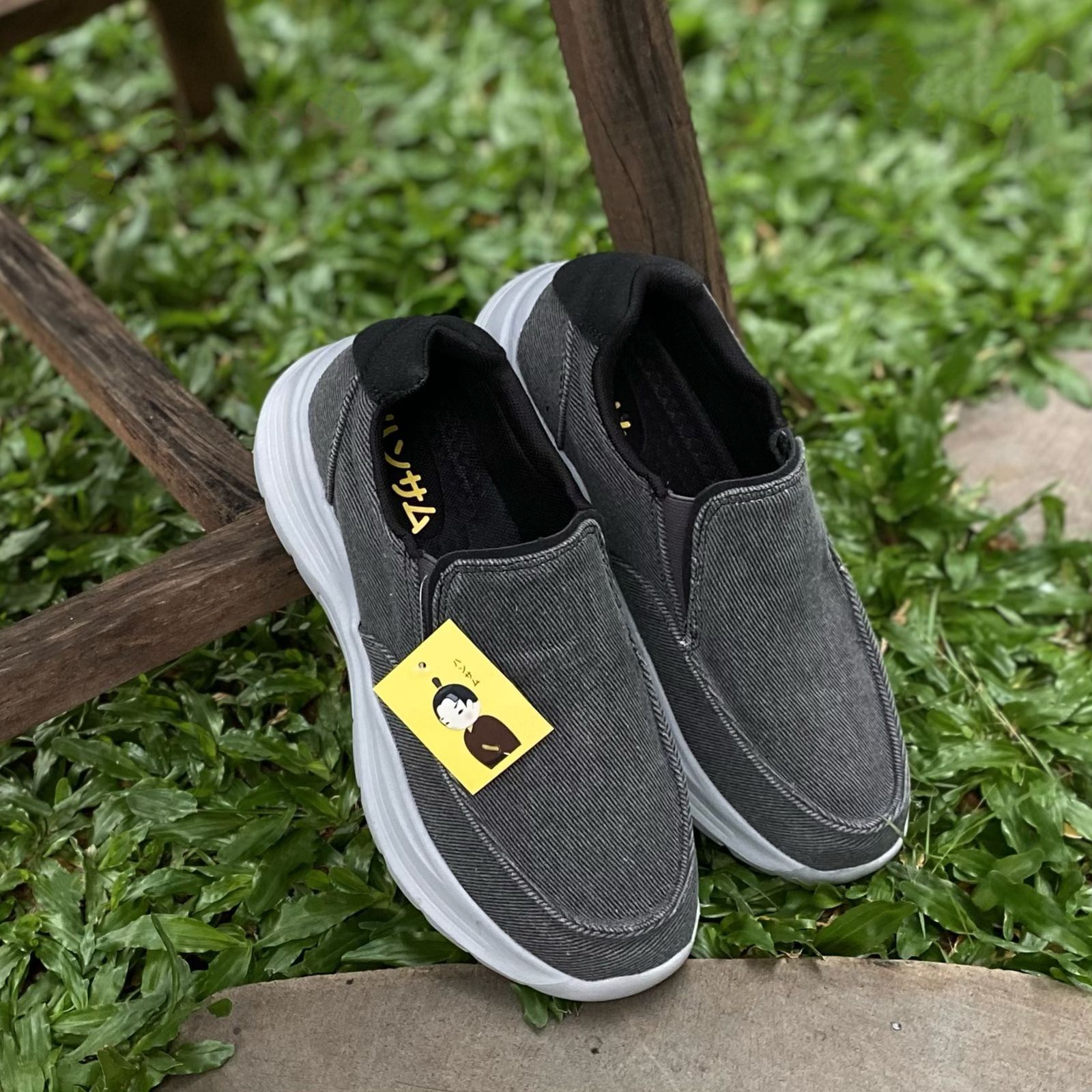  Hansamu Nin - Walk Slip-On BG09 Dark Grey 
