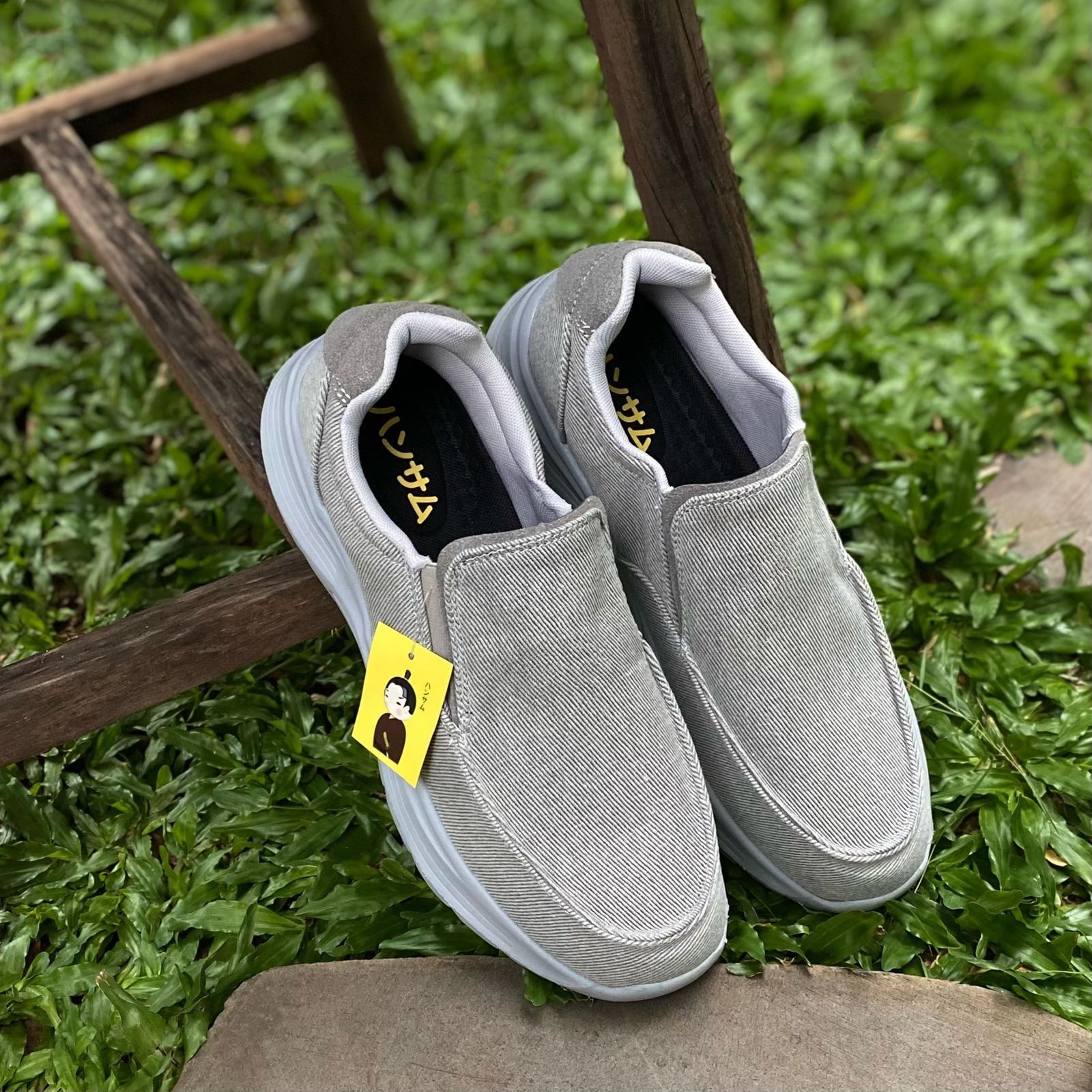  Hansamu Nin - Walk Slip-On BG09 Light Grey 