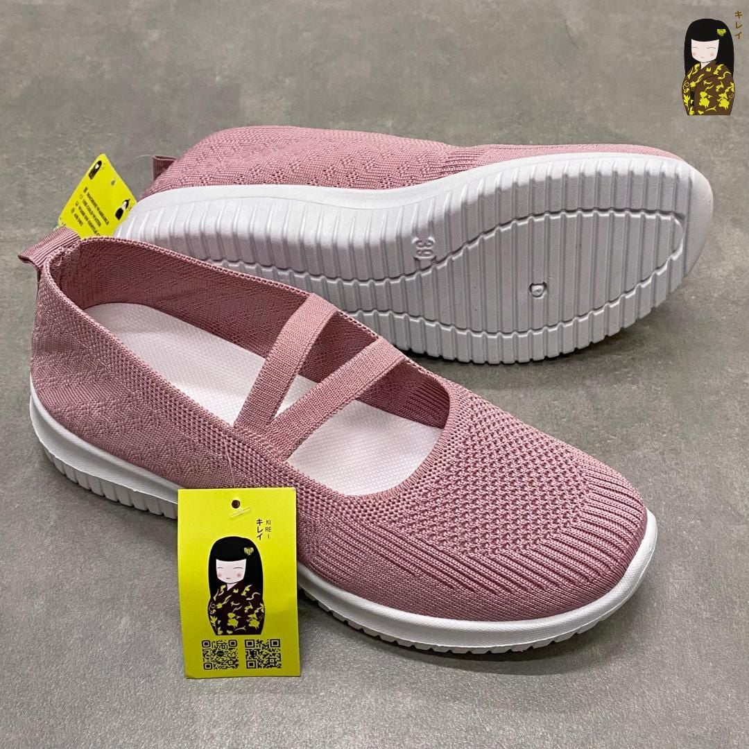  Giày búp bê nữ Kirei Nintai BG01 màu Hồng - Slip On nữ đi bộ 