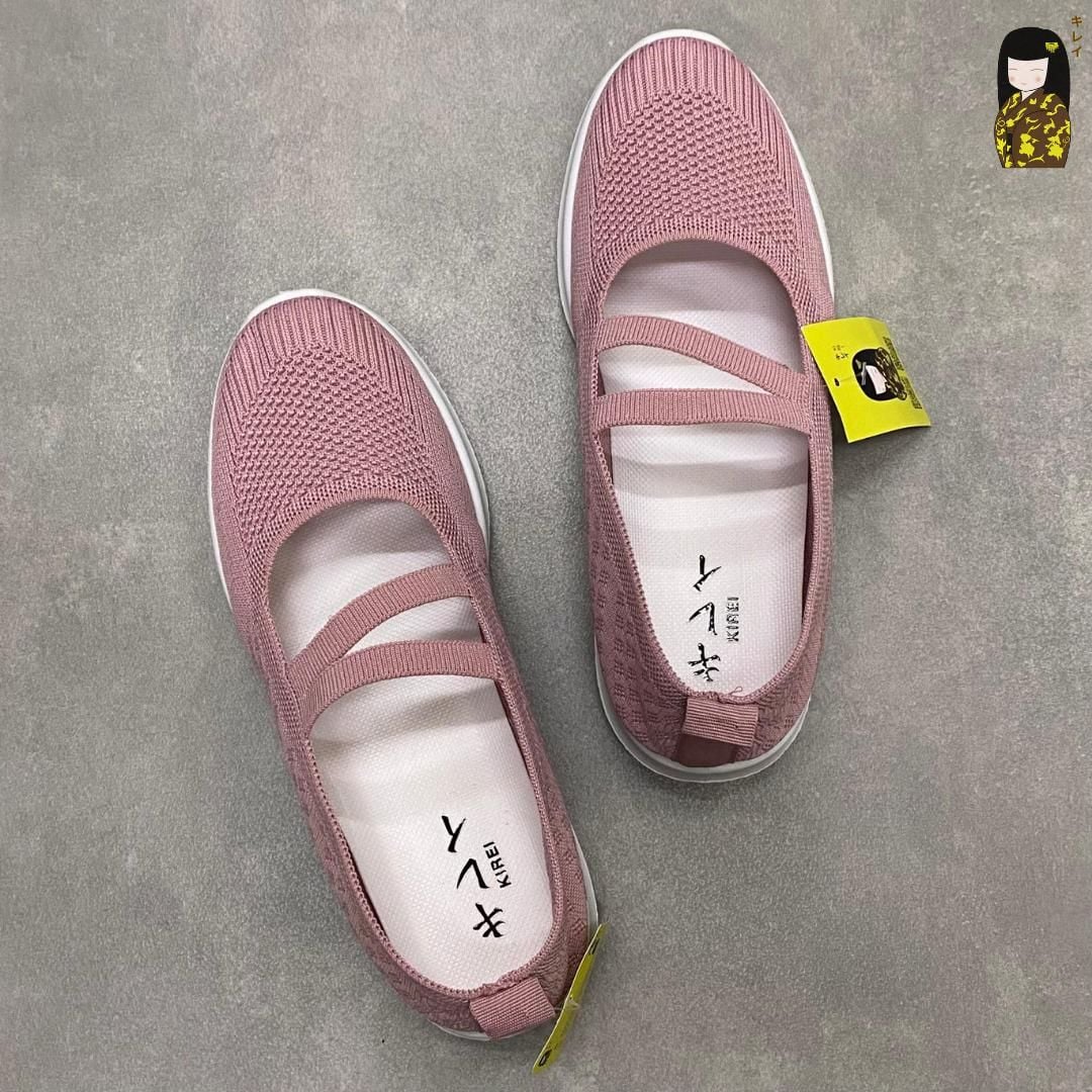  Giày búp bê nữ Kirei Nintai BG01 màu Hồng - Slip On nữ đi bộ 
