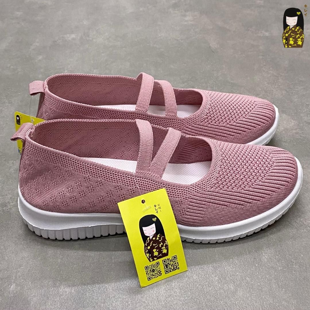  Giày búp bê nữ Kirei Nintai BG01 màu Hồng - Slip On nữ đi bộ 