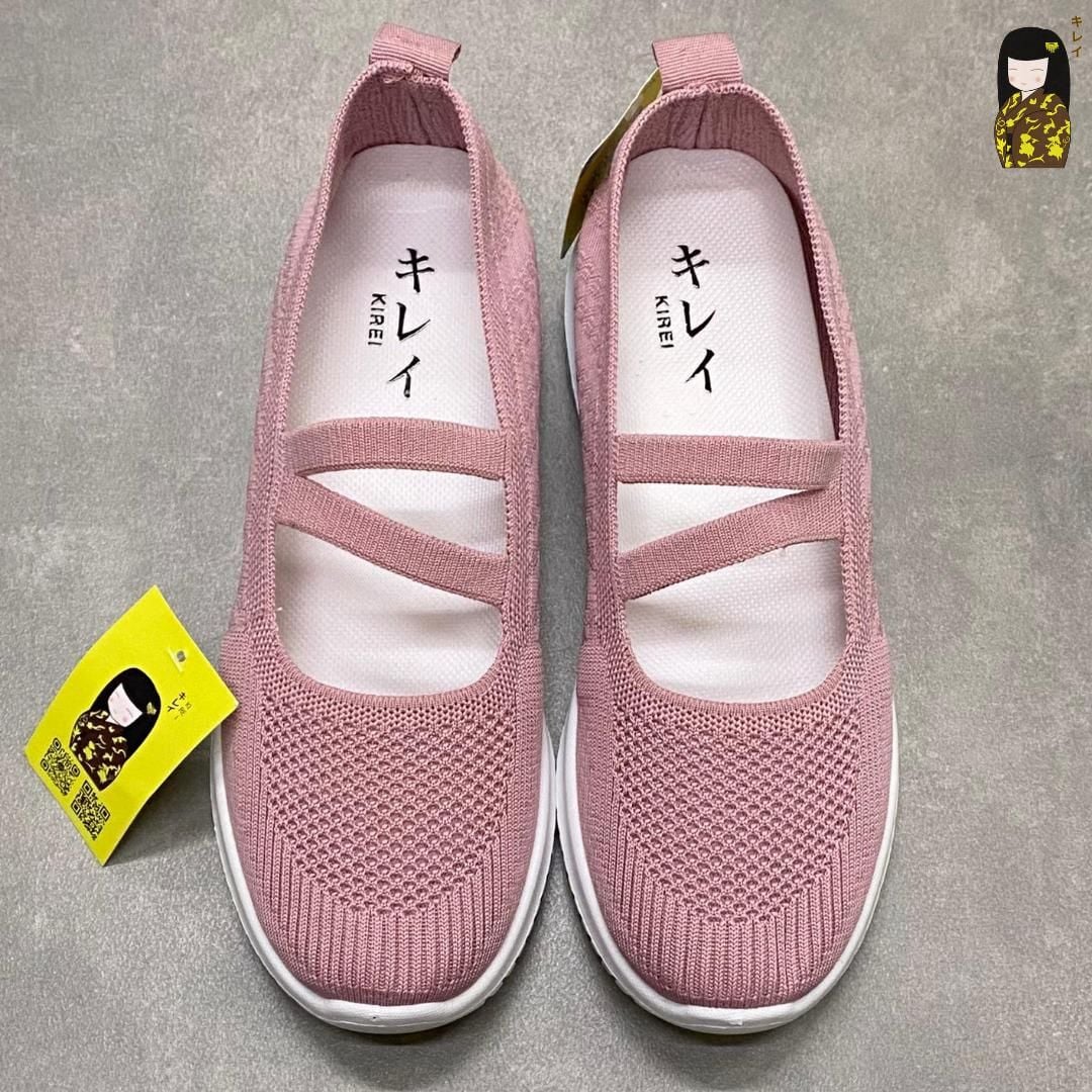  Giày búp bê nữ Kirei Nintai BG01 màu Hồng - Slip On nữ đi bộ 
