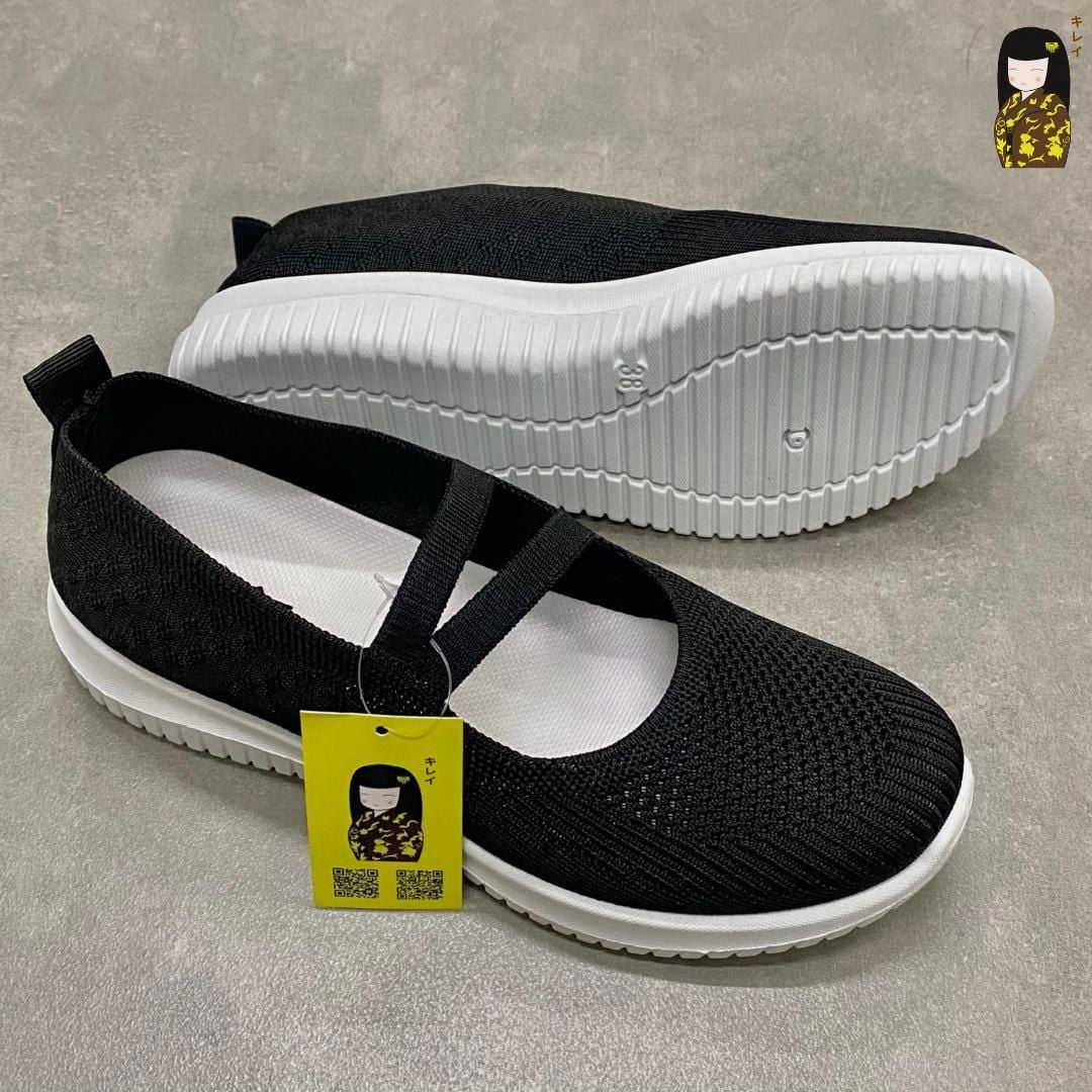  Giày búp bê nữ Kirei Nintai BG01 màu Đen - Slip On nữ đi bộ 