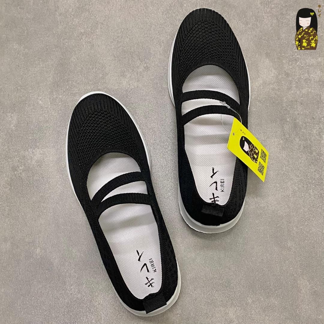  Giày búp bê nữ Kirei Nintai BG01 màu Đen - Slip On nữ đi bộ 