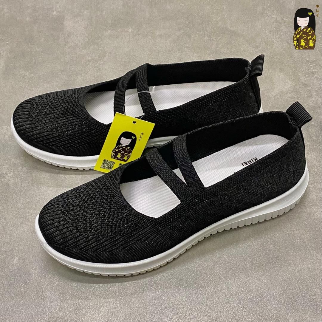  Giày búp bê nữ Kirei Nintai BG01 màu Đen - Slip On nữ đi bộ 