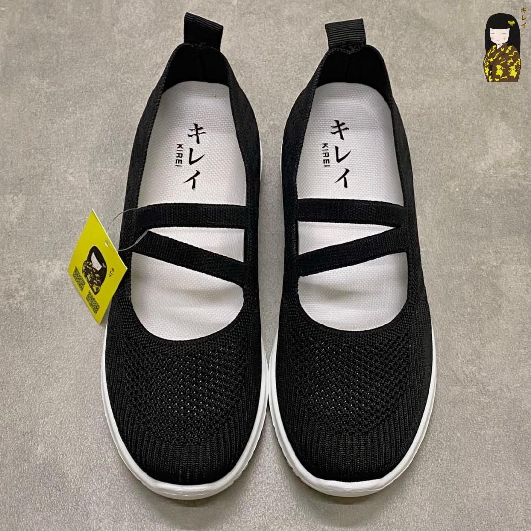  Giày búp bê nữ Kirei Nintai BG01 màu Đen - Slip On nữ đi bộ 