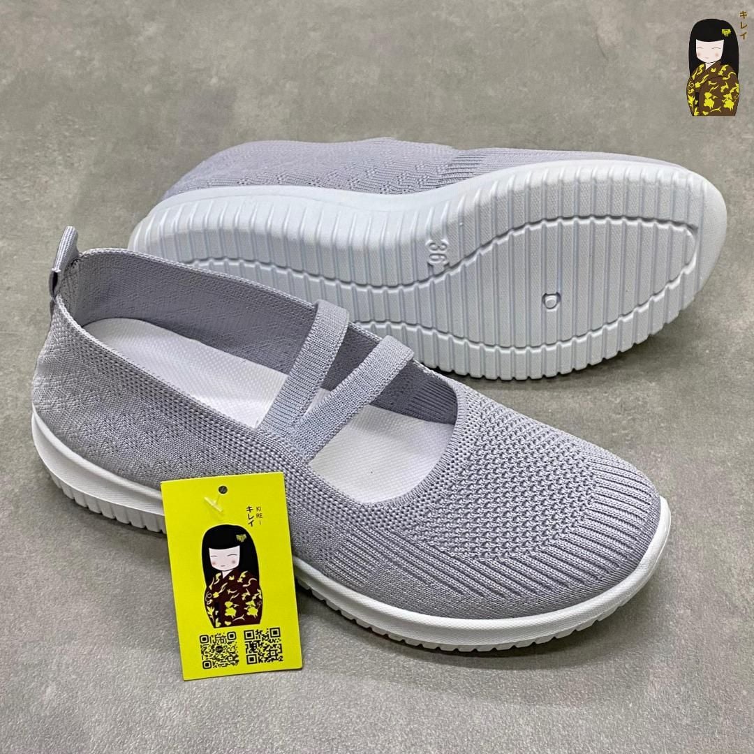  Giày búp bê nữ Kirei Nintai BG01 màu Xám - Slip On nữ đi bộ 