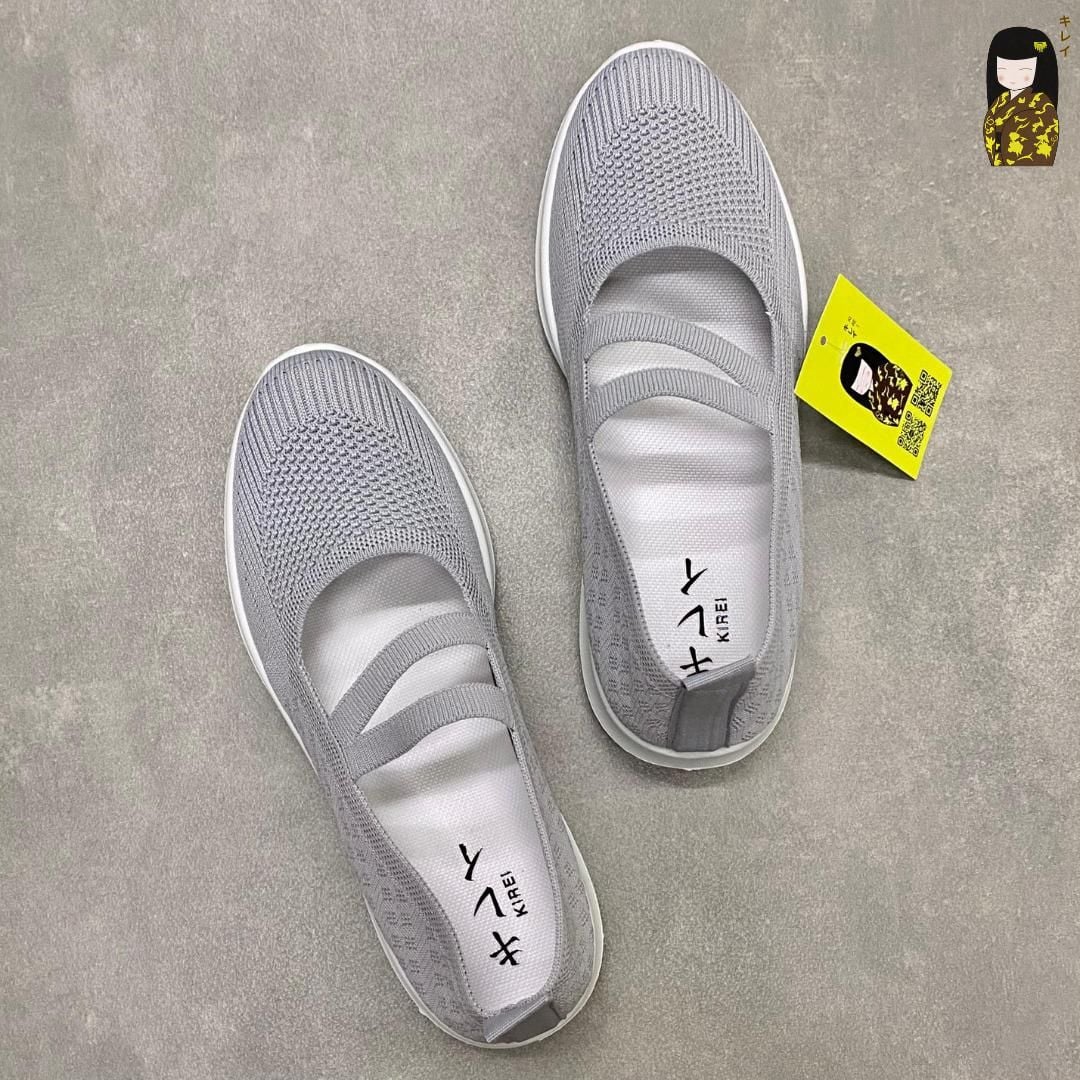  Giày búp bê nữ Kirei Nintai BG01 màu Xám - Slip On nữ đi bộ 