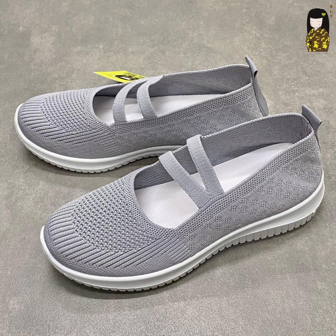  Giày búp bê nữ Kirei Nintai BG01 màu Xám - Slip On nữ đi bộ 