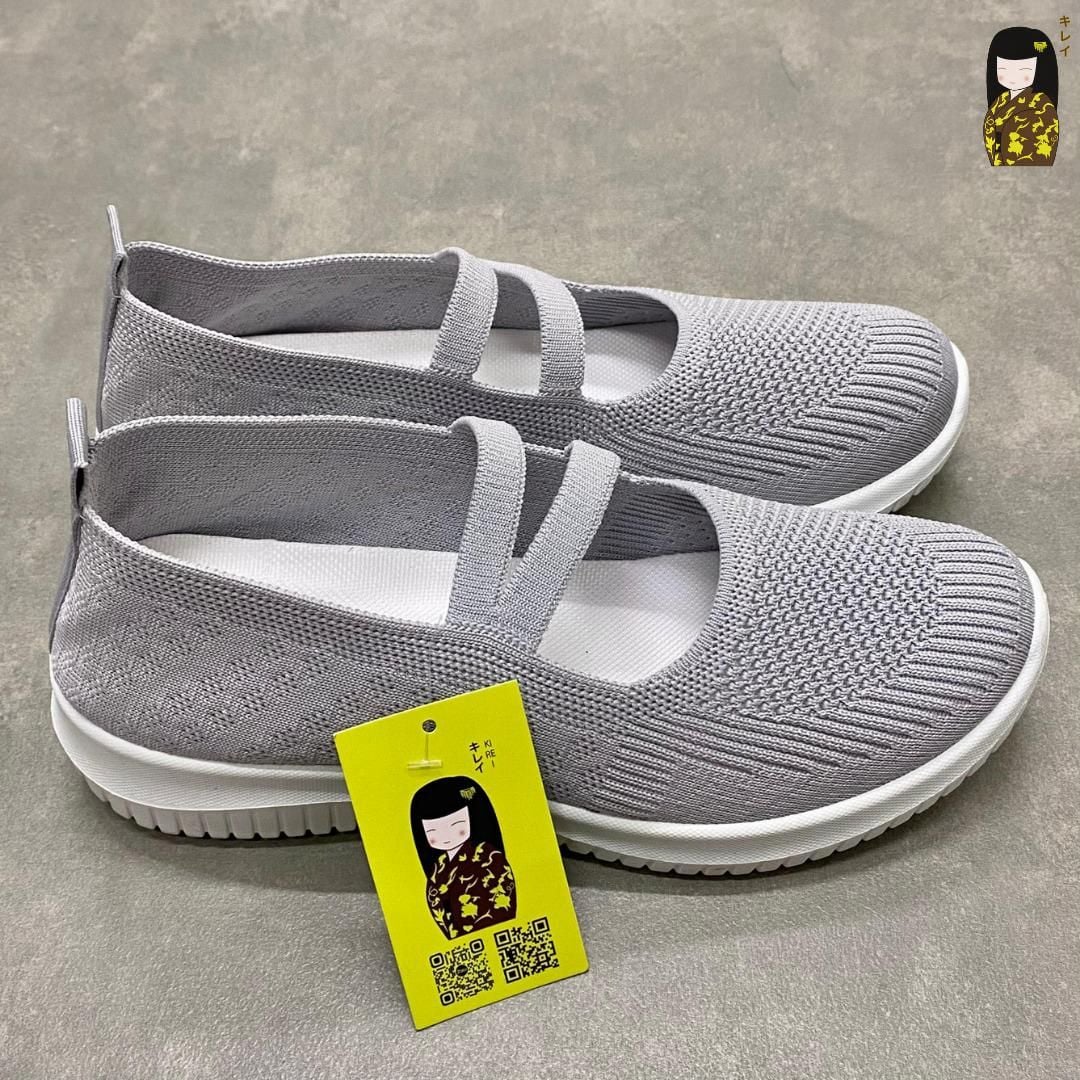  Giày búp bê nữ Kirei Nintai BG01 màu Xám - Slip On nữ đi bộ 