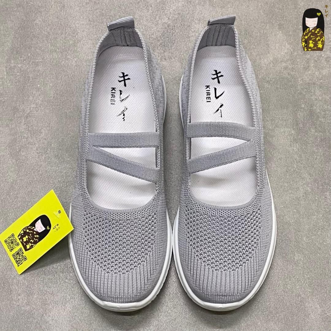  Giày búp bê nữ Kirei Nintai BG01 màu Xám - Slip On nữ đi bộ 